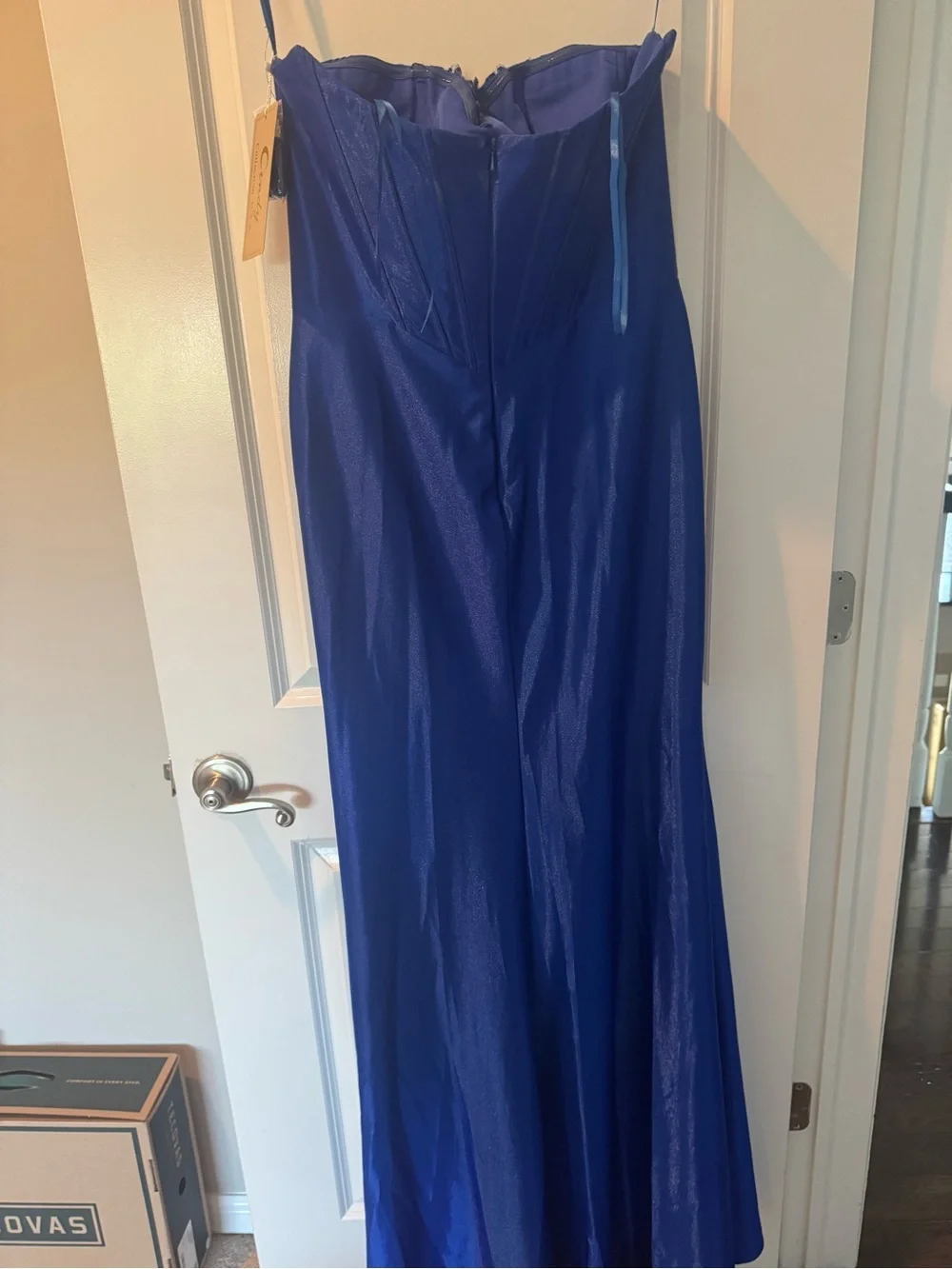 Strapless Royal Blue Evening Gown XL